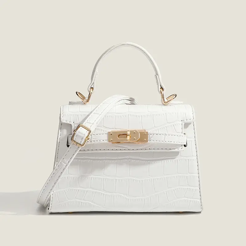 Black Croc Leather Shoulder Bag for Women 2026 - Image 4
