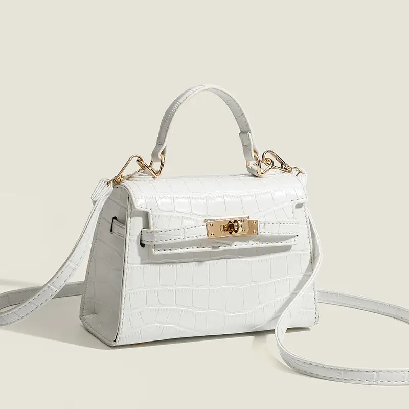 Black Croc Leather Shoulder Bag for Women 2026 - Image 5