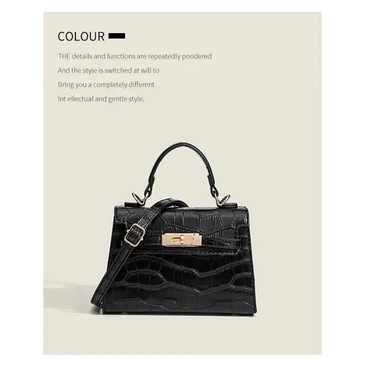 Black Croc Leather Shoulder Bag for Women 2026 — feature 15