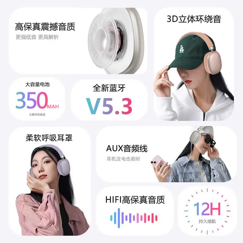 Purple Bluetooth Headphones with Long Battery & Low Latency - Image 5