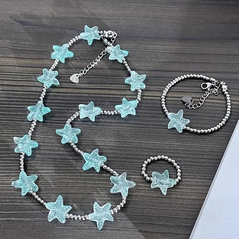 Cool Mint Star Choker for Girls - Image 4