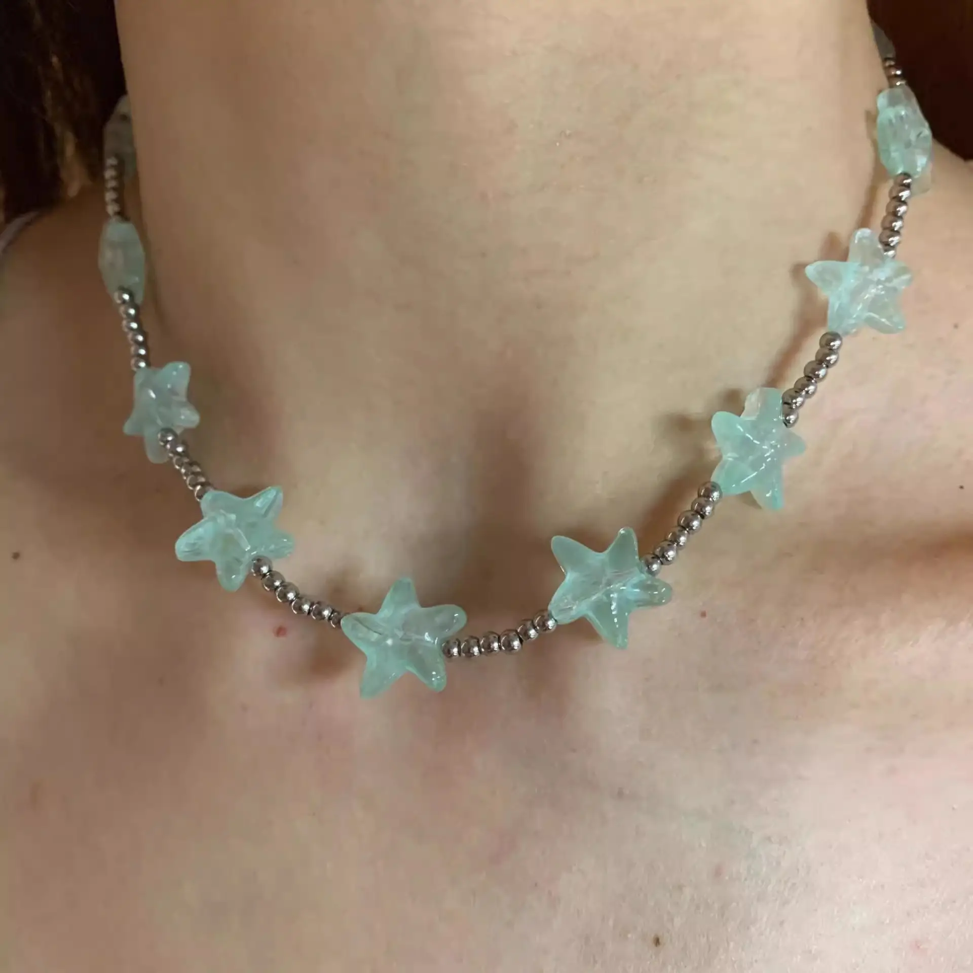Cool Mint Star Choker for Girls - Image 6