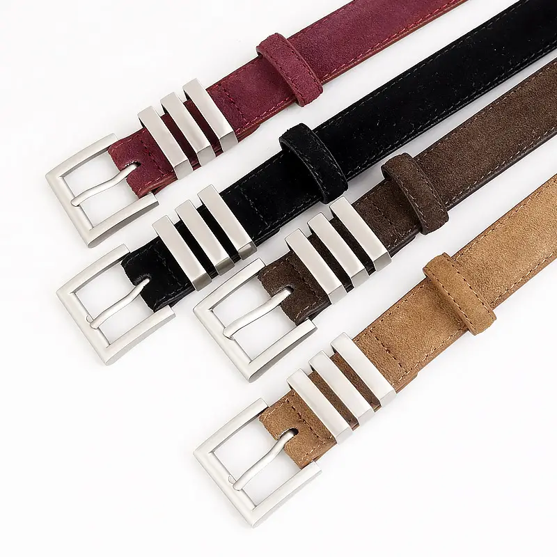 Women's Anti-Rong Silver Buckle Genuine Leather Belt - Image 5