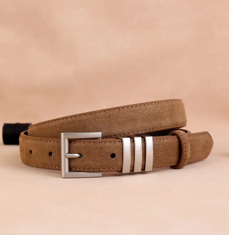Women's Anti-Rong Silver Buckle Genuine Leather Belt — feature 17