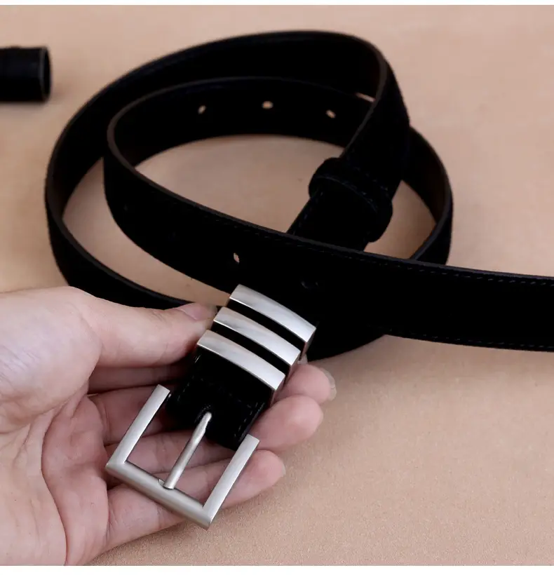 Women's Anti-Rong Silver Buckle Genuine Leather Belt — feature 20