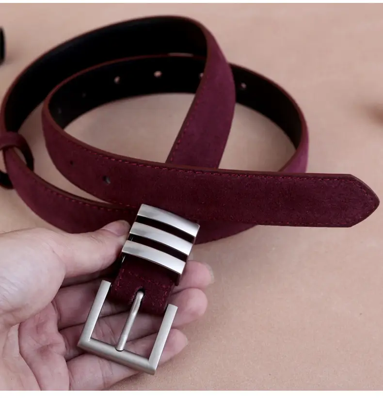 Women's Anti-Rong Silver Buckle Genuine Leather Belt — feature 22