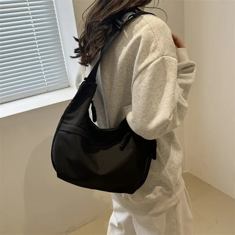 2024 Casual Crossbody Bag Black Nylon Large Capacity - Image 7