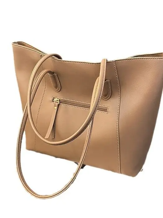 Women Large Capacity Black Leather Tote Bag Shoulder Crossbody - Image 11