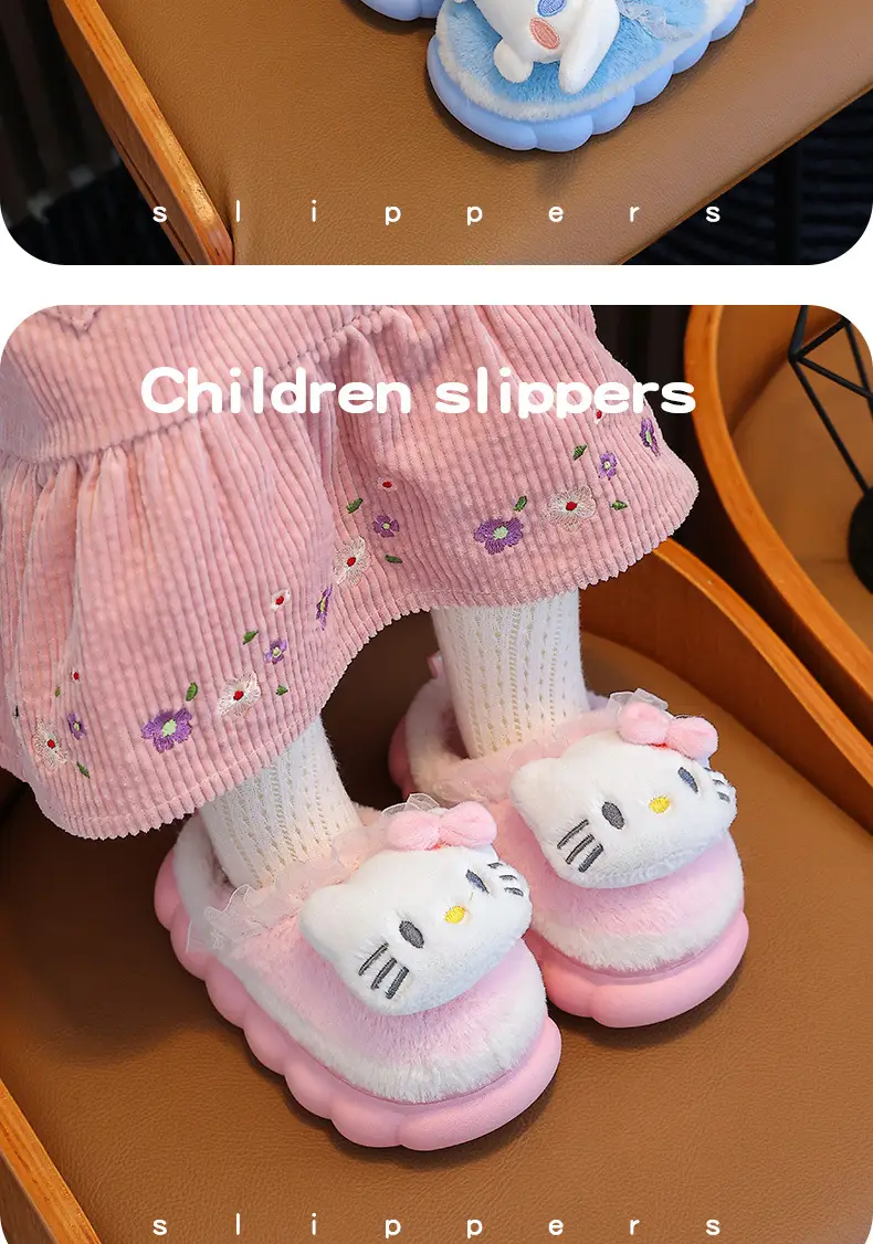 New Autumn and Winter Children's Cotton Slippers Boys and Girls Indoor Cute Cartoon Girls Slippers Baby Cotton Slippers — feature 13