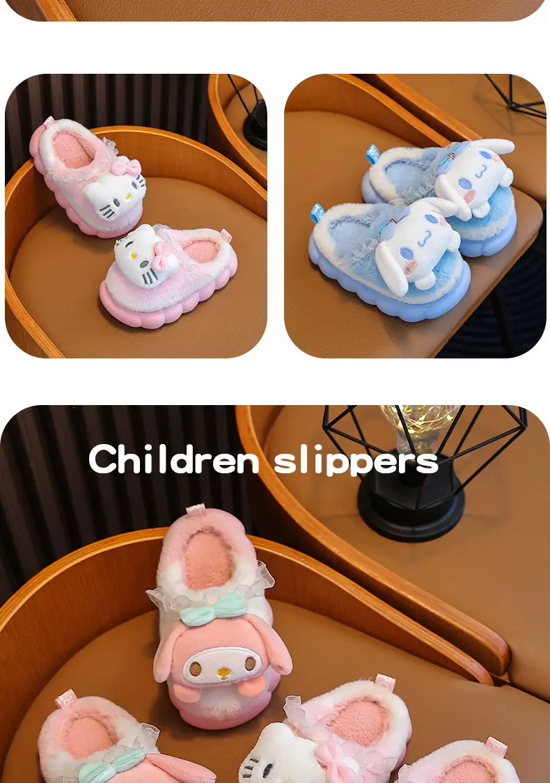 New Autumn and Winter Children's Cotton Slippers Boys and Girls Indoor Cute Cartoon Girls Slippers Baby Cotton Slippers — feature 14