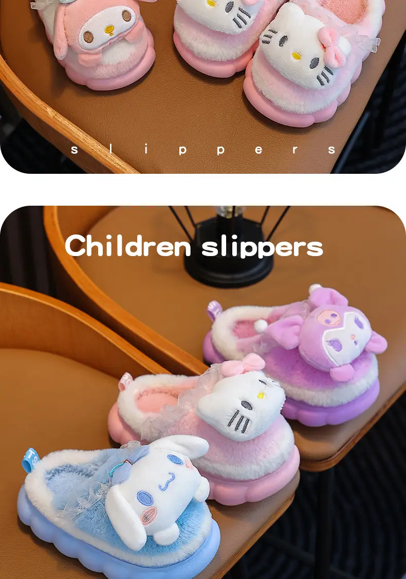 New Autumn and Winter Children's Cotton Slippers Boys and Girls Indoor Cute Cartoon Girls Slippers Baby Cotton Slippers — feature 15