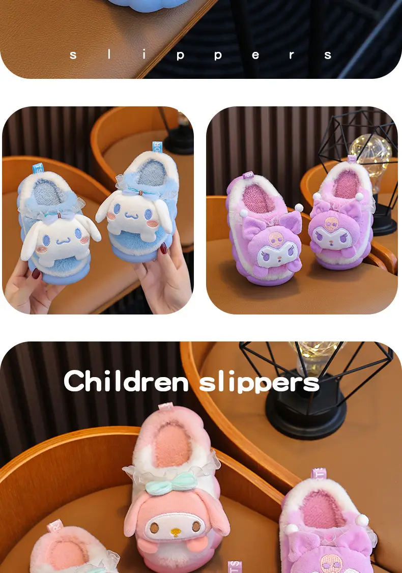 New Autumn and Winter Children's Cotton Slippers Boys and Girls Indoor Cute Cartoon Girls Slippers Baby Cotton Slippers — feature 16