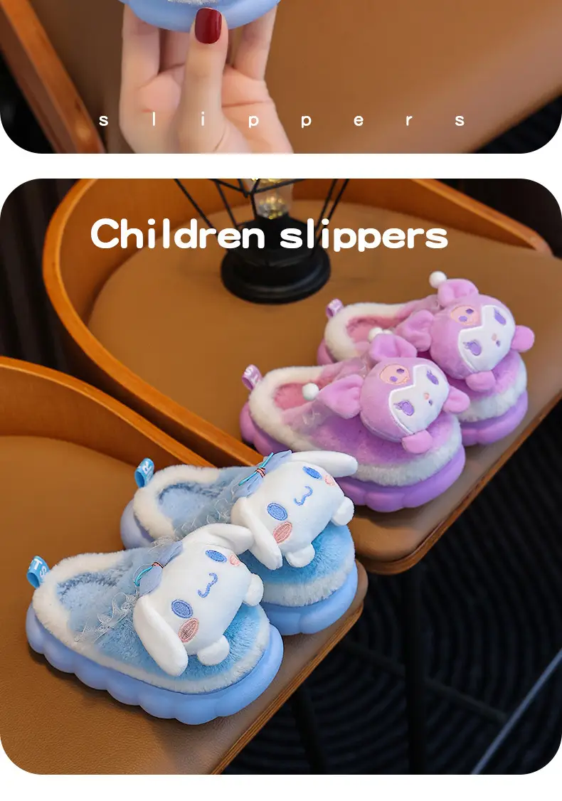 New Autumn and Winter Children's Cotton Slippers Boys and Girls Indoor Cute Cartoon Girls Slippers Baby Cotton Slippers — feature 18