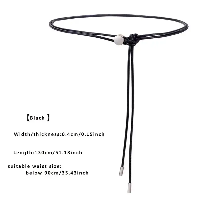Women's Black Knot Belt with Silver Buckle - Image 7