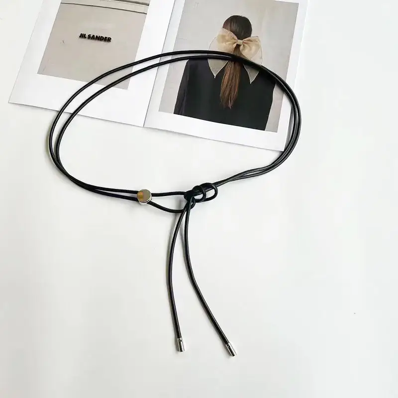 Women's Black Knot Belt with Silver Buckle — feature 10