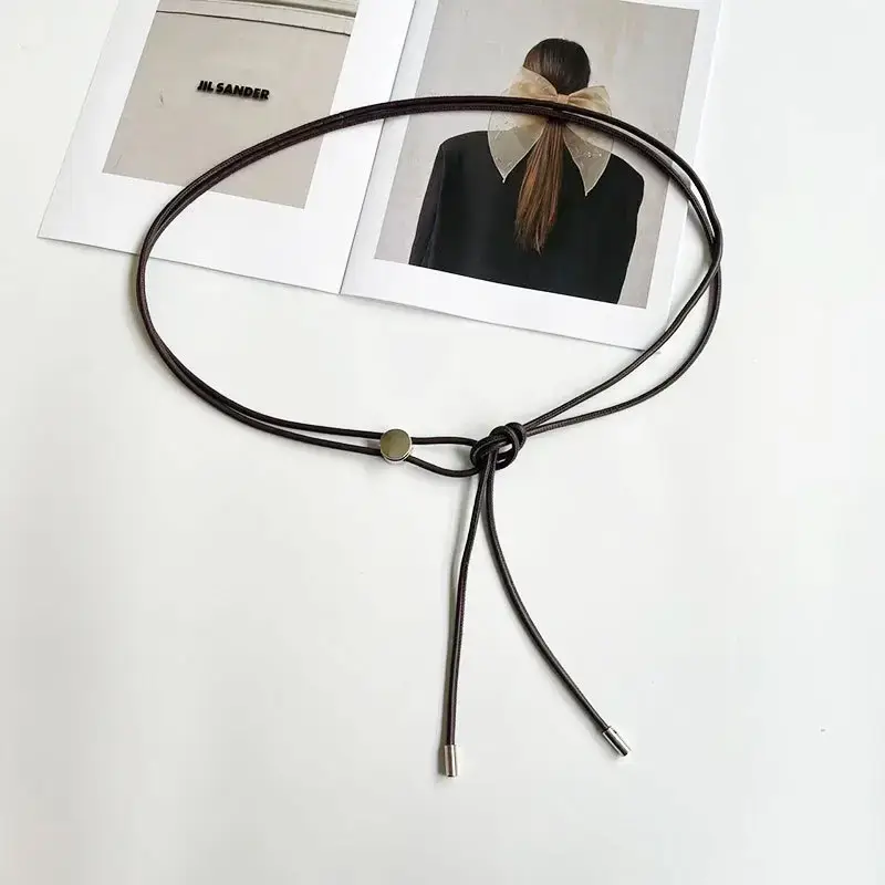 Women's Black Knot Belt with Silver Buckle — feature 11