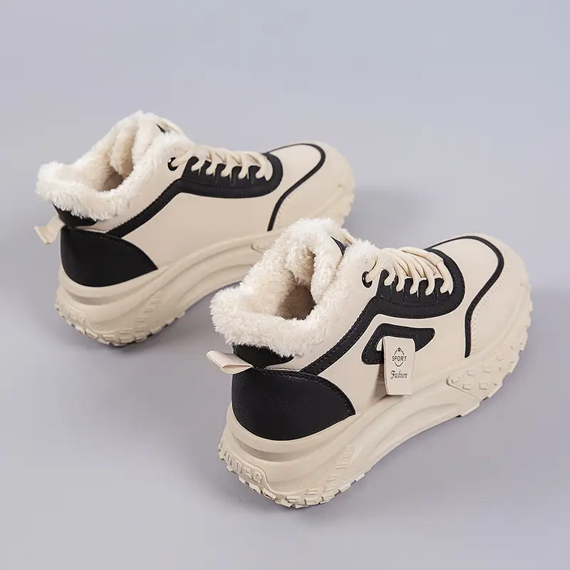 2025 New Winter Velvet Warm Cotton Shoes, Wear-Resistant and Heightening Casual Shoes, Thick-Soled Non-Slip Women's High-Top Dad Shoes - Image 3