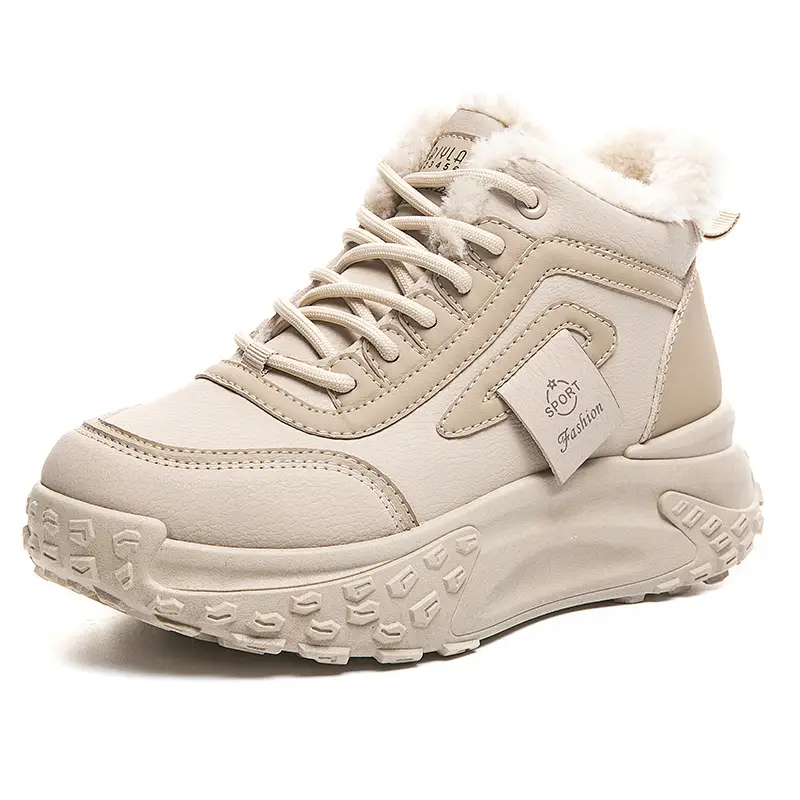 2025 New Winter Velvet Warm Cotton Shoes, Wear-Resistant and Heightening Casual Shoes, Thick-Soled Non-Slip Women's High-Top Dad Shoes - Image 6