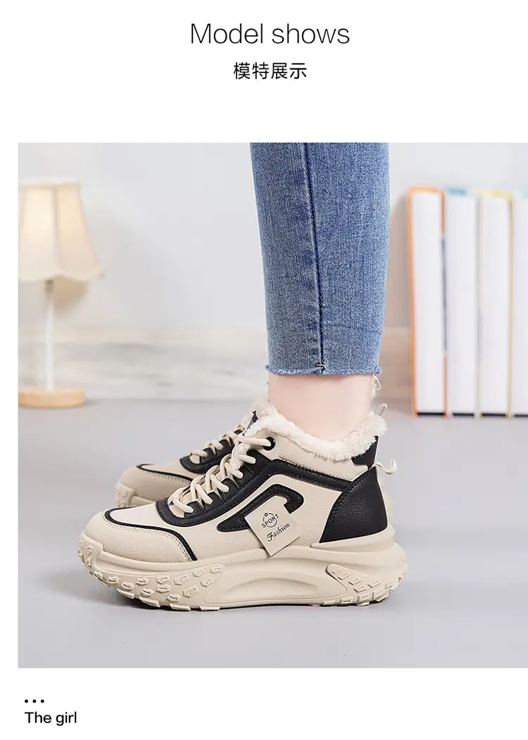 2025 New Winter Velvet Warm Cotton Shoes, Wear-Resistant and Heightening Casual Shoes, Thick-Soled Non-Slip Women's High-Top Dad Shoes — feature 13
