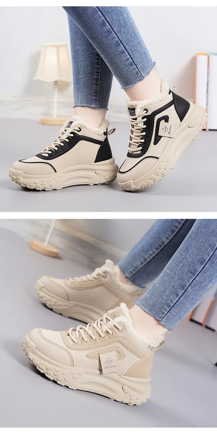 2025 New Winter Velvet Warm Cotton Shoes, Wear-Resistant and Heightening Casual Shoes, Thick-Soled Non-Slip Women's High-Top Dad Shoes — feature 15