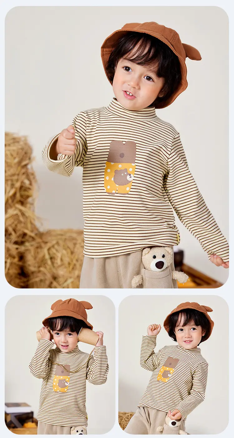 Doodle Baby Long Sleeve T-Shirt Cream Winter Boys' Wear — feature 36