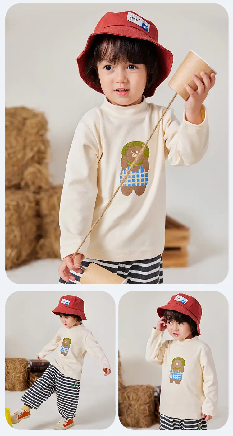 Doodle Baby Long Sleeve T-Shirt Cream Winter Boys' Wear — feature 37