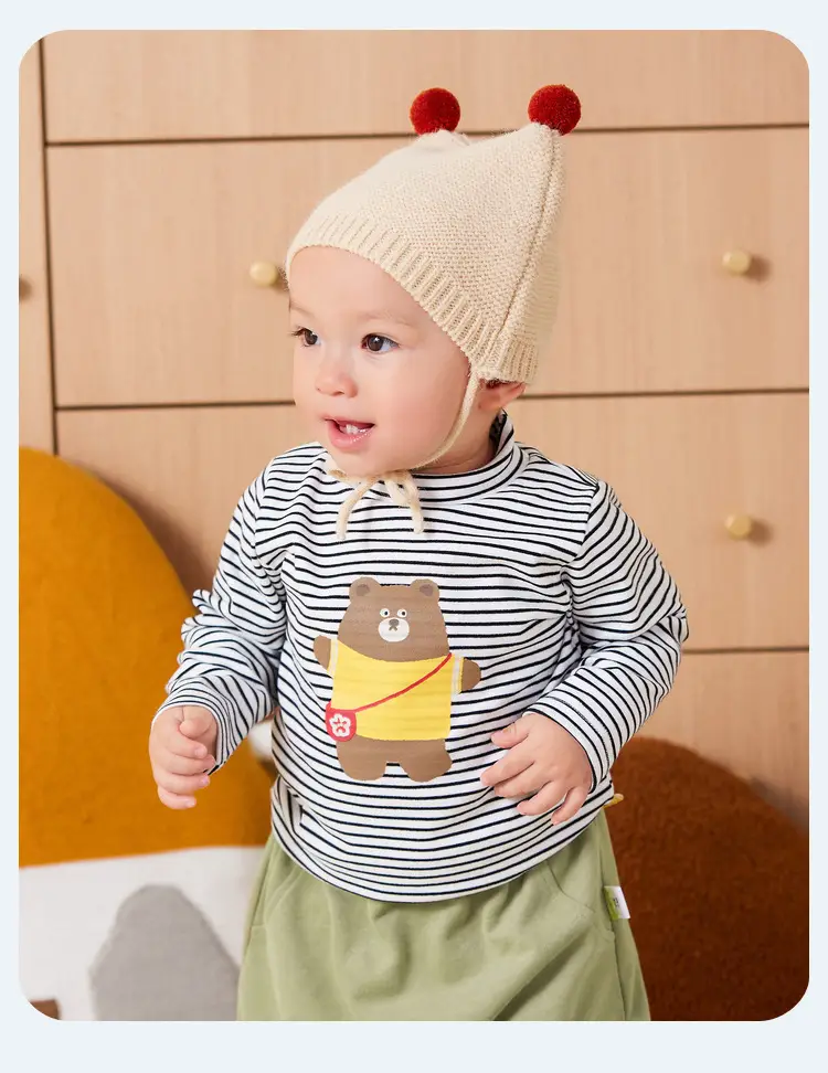 Doodle Baby Long Sleeve T-Shirt Cream Winter Boys' Wear — feature 44