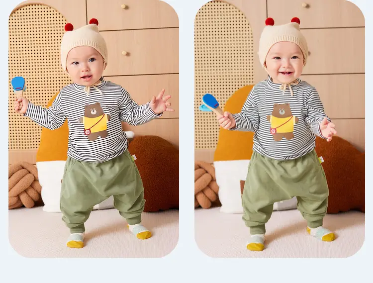 Doodle Baby Long Sleeve T-Shirt Cream Winter Boys' Wear — feature 46