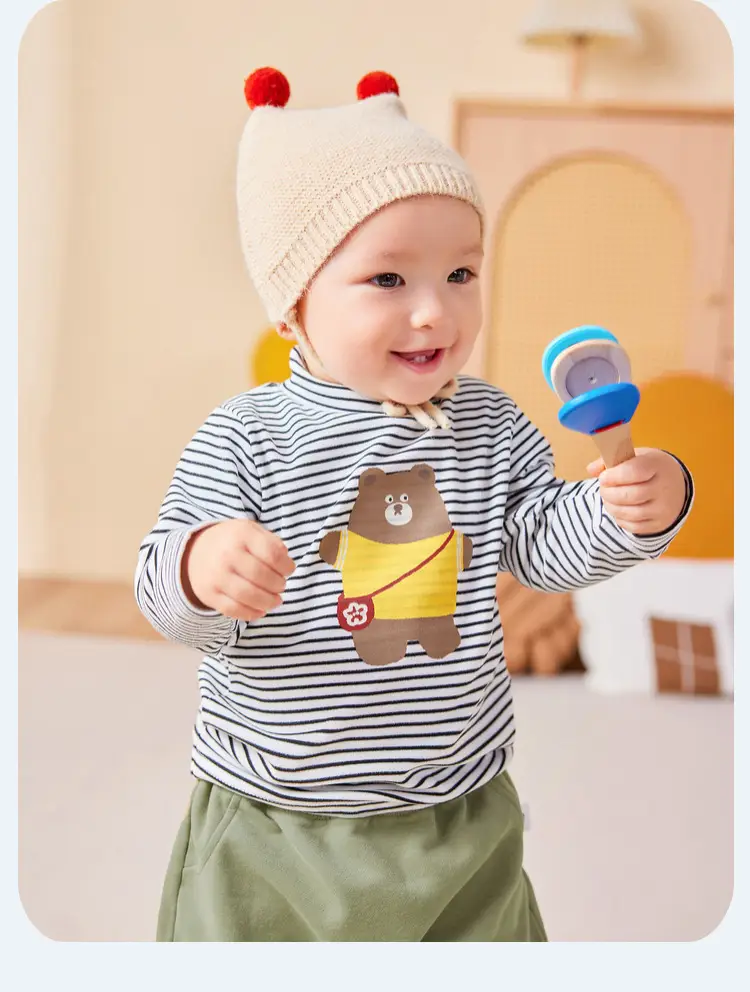 Doodle Baby Long Sleeve T-Shirt Cream Winter Boys' Wear — feature 47