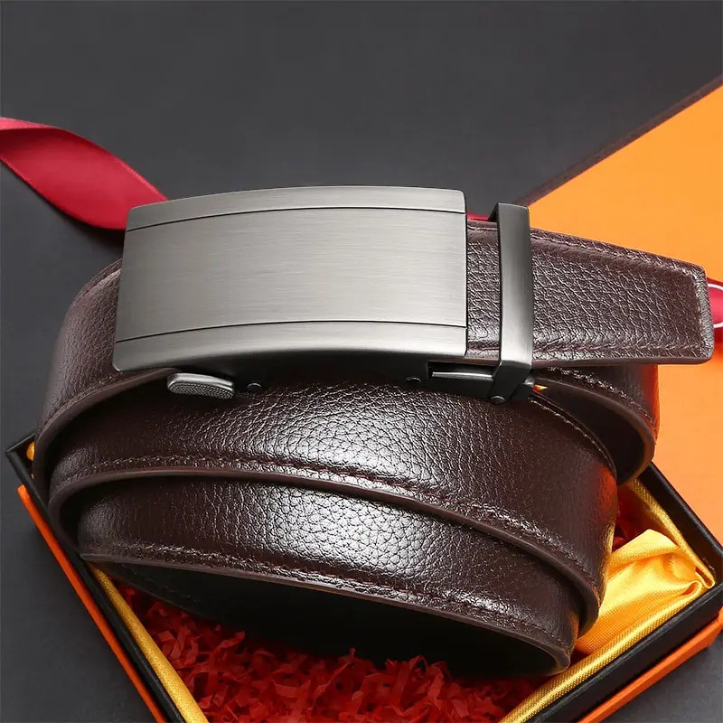 Men's Automatic Buckle Belt Black Silver Wholesale - Image 8