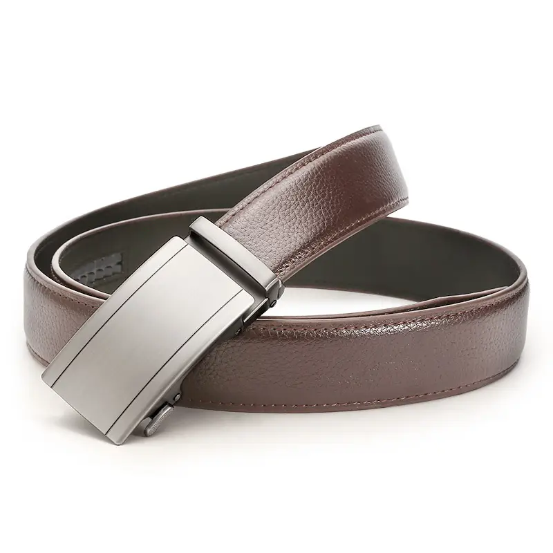 Men's Automatic Buckle Belt Black Silver Wholesale - Image 10