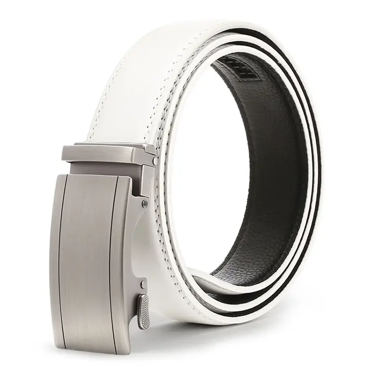 Men's Automatic Buckle Belt Black Silver Wholesale — feature 8