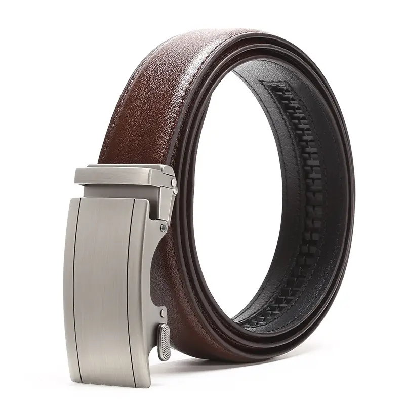 Men's Automatic Buckle Belt Black Silver Wholesale - Image 5