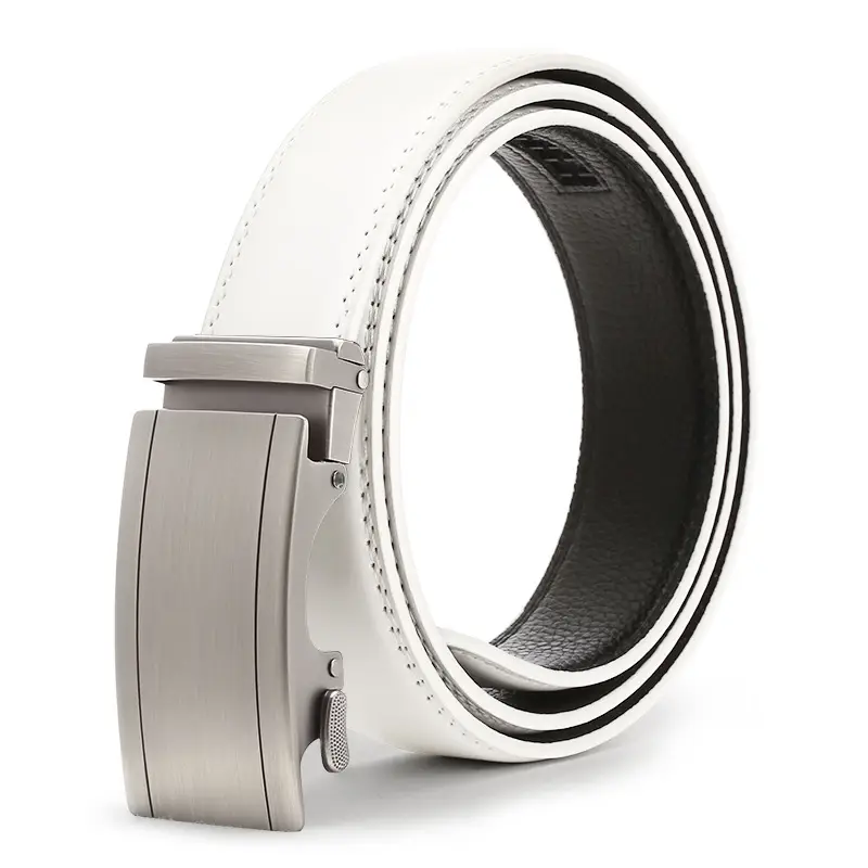 Men's Automatic Buckle Belt Black Silver Wholesale - Image 6