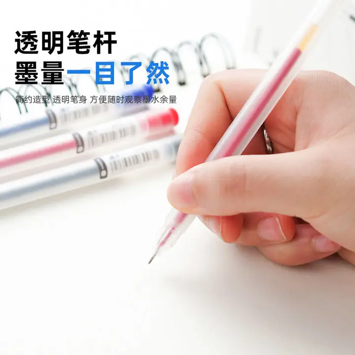 Simple white rod 0.5 full needle tube giant writing gel pen ins non-printing wind carbon pen student supplies wholesale factory — feature 2
