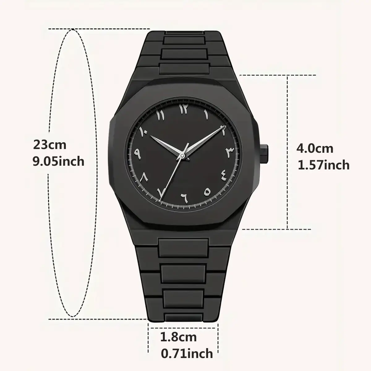 Black Geometric Comic Quartz Watch for Couples — feature 10