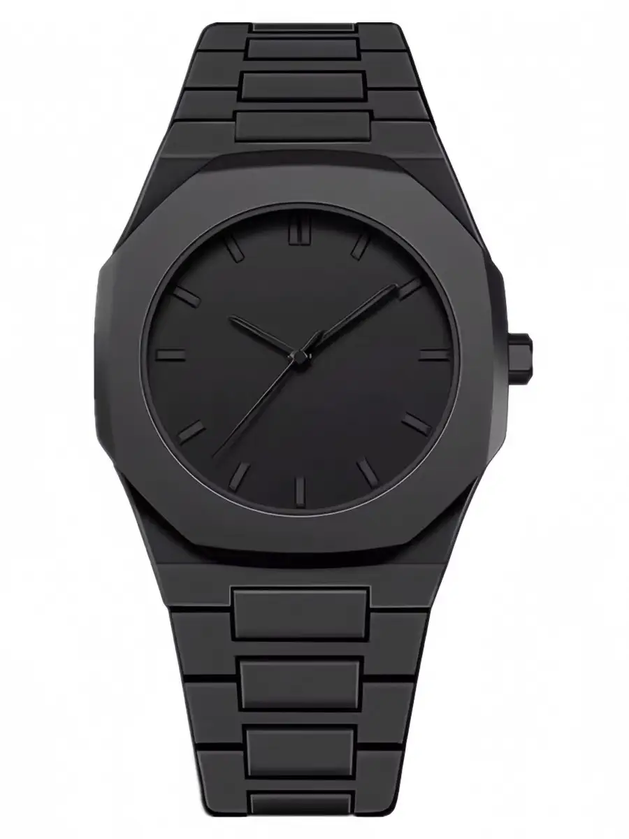 Black Geometric Comic Quartz Watch for Couples — feature 16