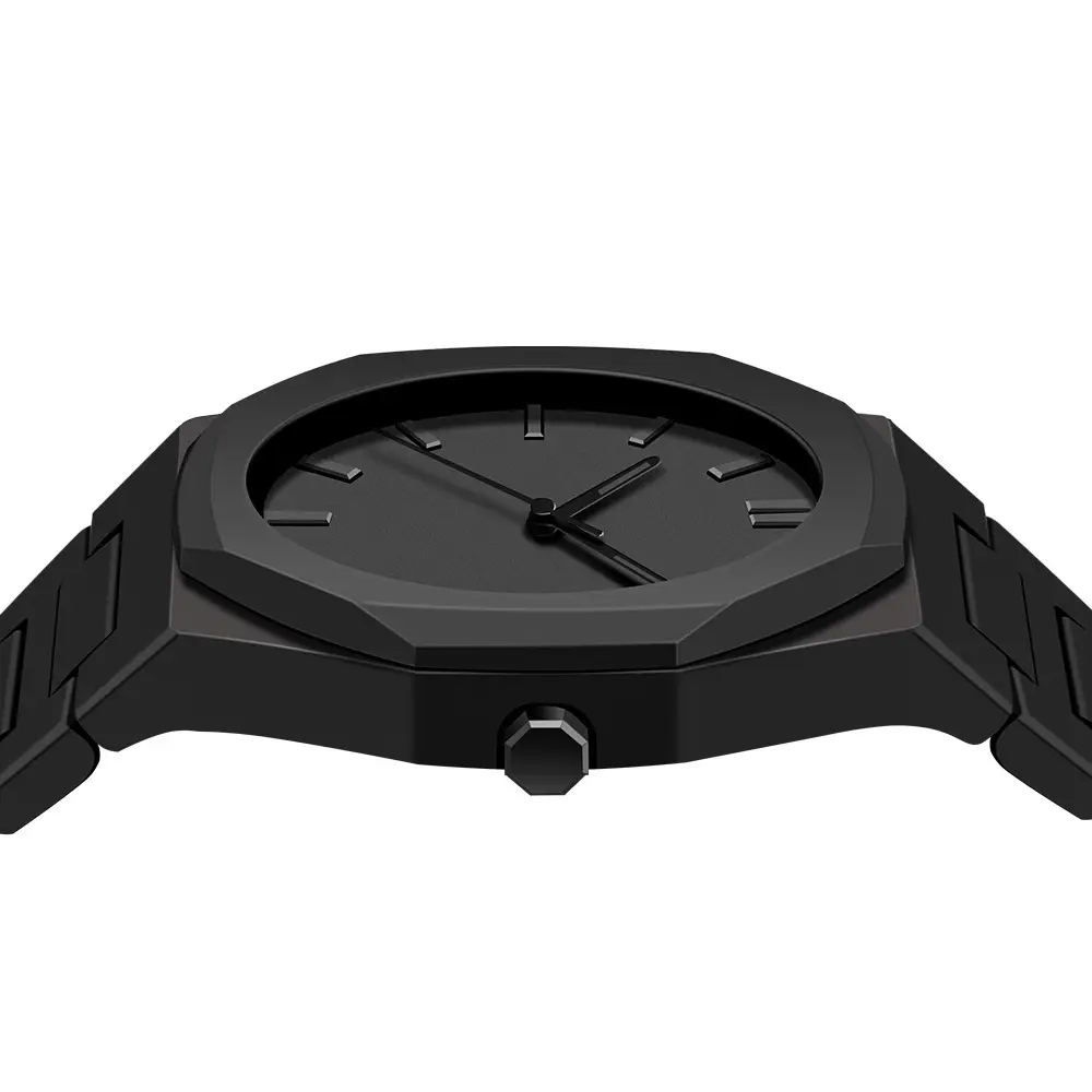Black Geometric Comic Quartz Watch for Couples — feature 7