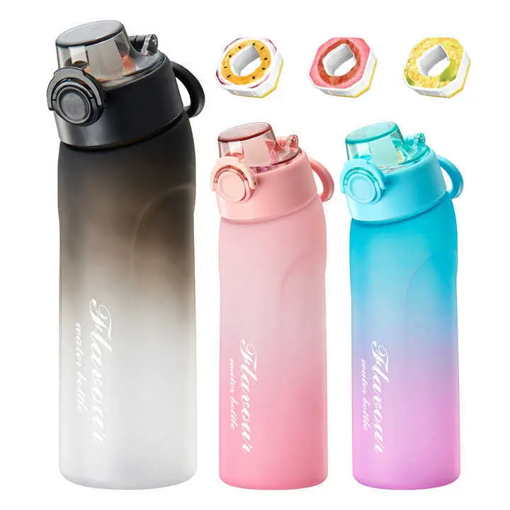 Cross-border explosions fun fruit student water bottle 0 sugar 0 card fragrance straw two-color gradient plastic water cup artifact — feature 2