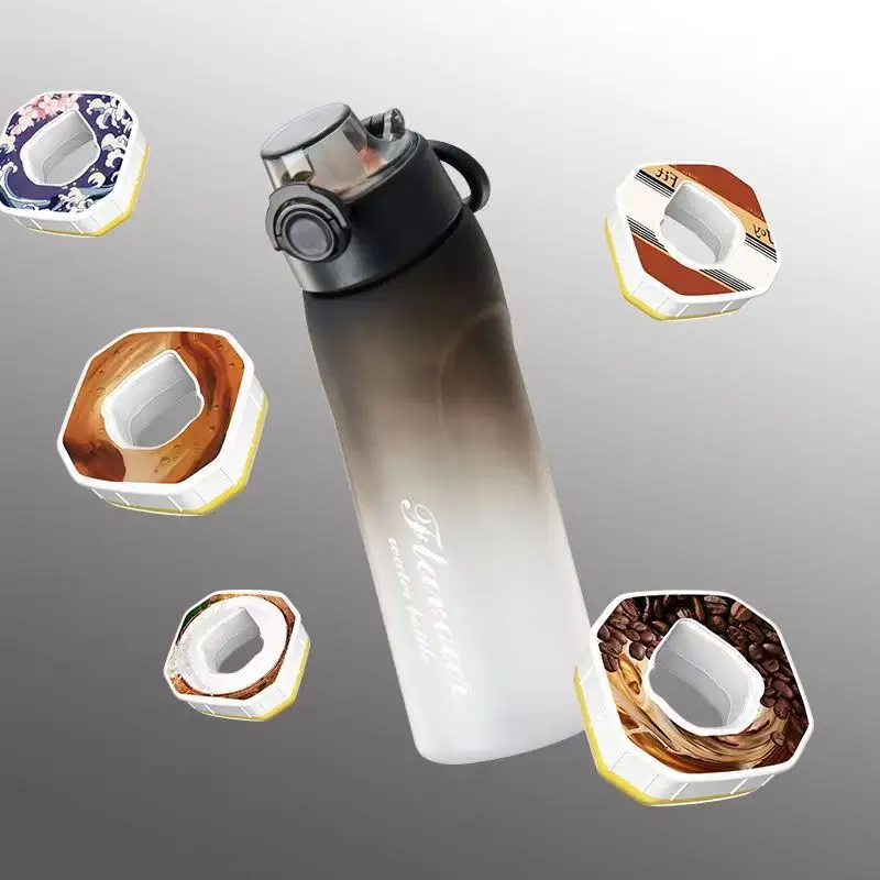 Cross-border explosions fun fruit student water bottle 0 sugar 0 card fragrance straw two-color gradient plastic water cup artifact — feature 3