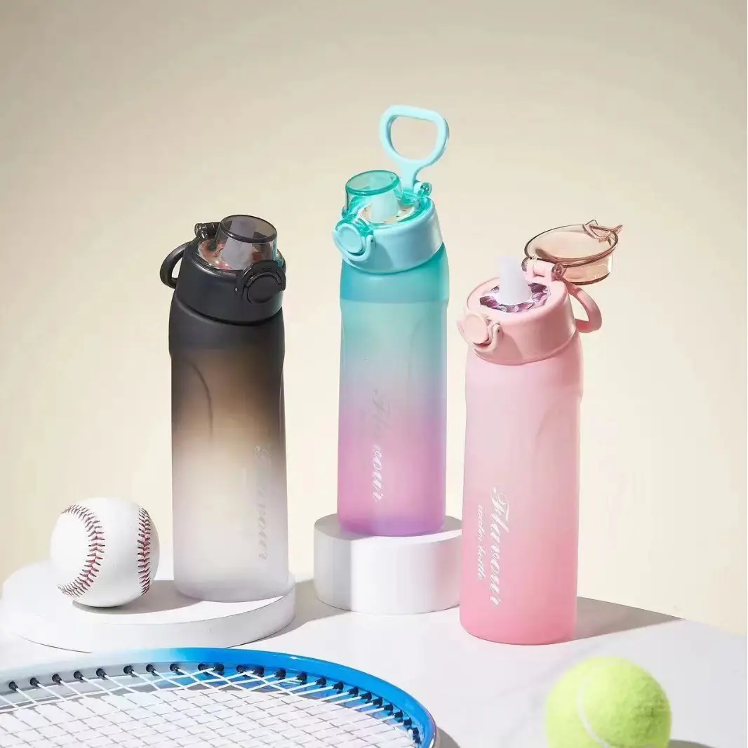 Cross-border explosions fun fruit student water bottle 0 sugar 0 card fragrance straw two-color gradient plastic water cup artifact — feature 8