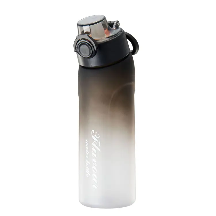 Cross-border explosions fun fruit student water bottle 0 sugar 0 card fragrance straw two-color gradient plastic water cup artifact