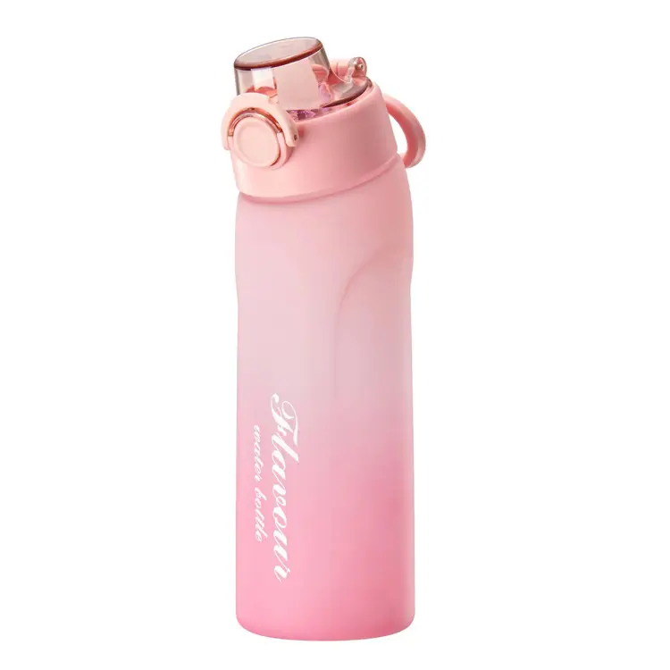 Cross-border explosions fun fruit student water bottle 0 sugar 0 card fragrance straw two-color gradient plastic water cup artifact