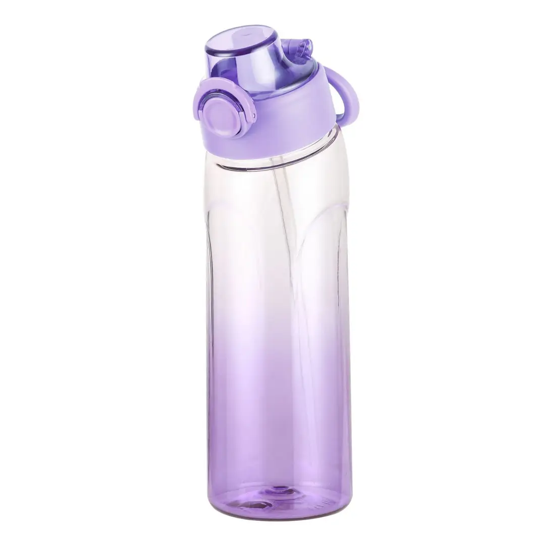 Cross-border explosions fun fruit student water bottle 0 sugar 0 card fragrance straw two-color gradient plastic water cup artifact