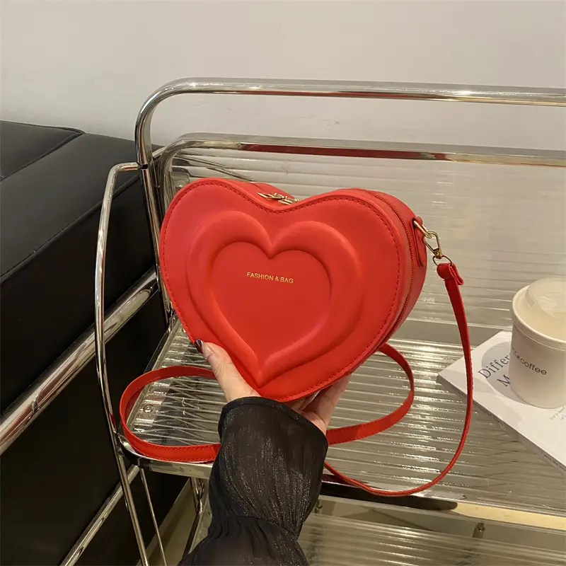 Women's Heart Shaped Shoulder Bag White 2024 Winter - Image 8