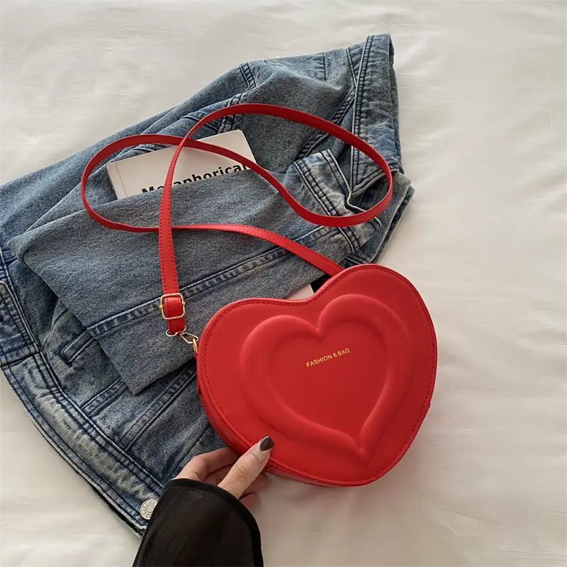 Women's Heart Shaped Shoulder Bag White 2024 Winter - Image 5