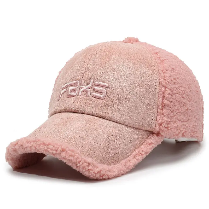 Winter Embroidered Wool Cap for Men Women Beige - Image 5