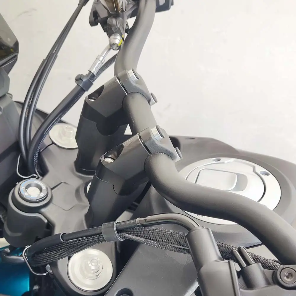 450MT Motorcycle Handlebar Heightening Kit Silver - Image 2