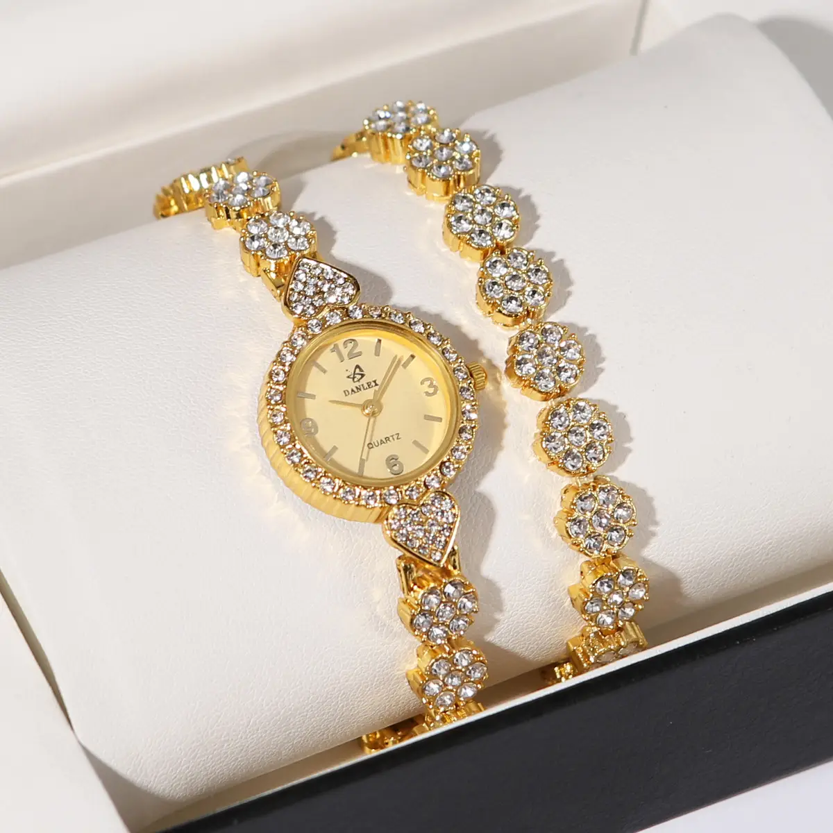 Gold Cross Bracelet Watch with Diamond Embellishment — feature 25