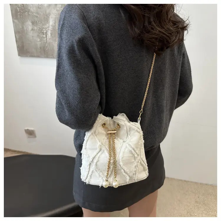 Navy Blue Drawstring Bucket Bag for Women — feature 17